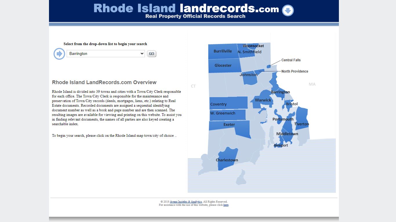 Rhode Island Real Property Official Records Search